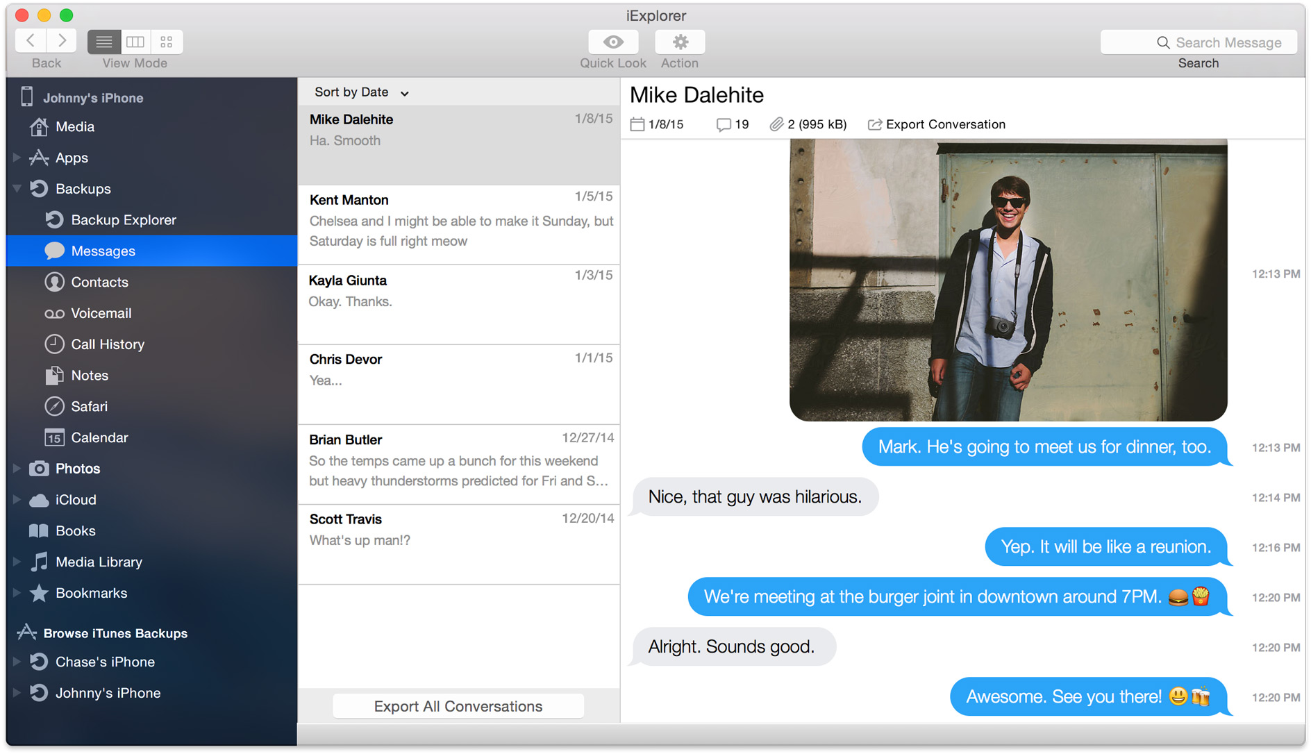 attach a photo on message for mac